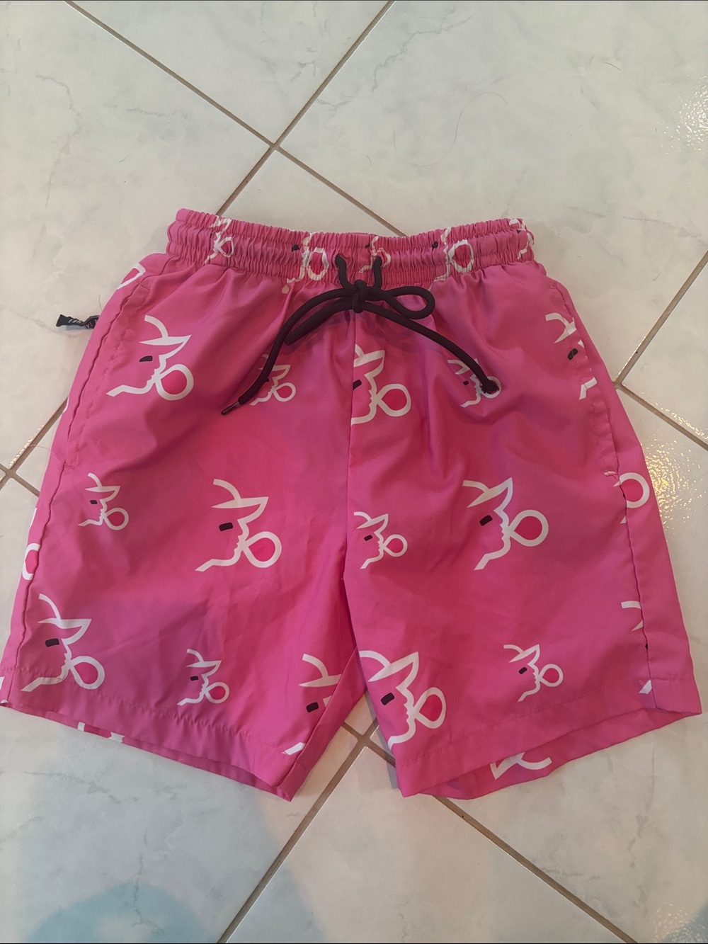 Baseballism pink bubble gum swim trunk shorts boys size large